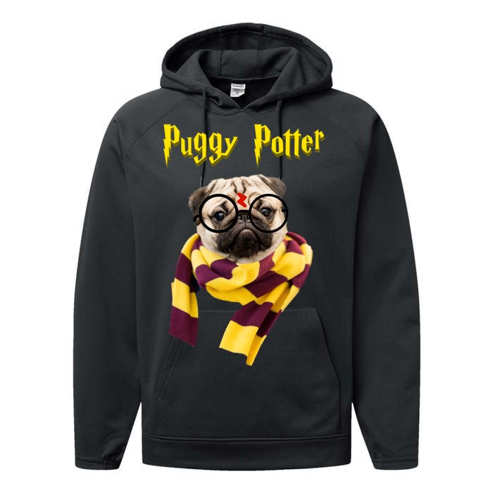 Puggy Potter Funny Parody Movie Performance Fleece Hoodie