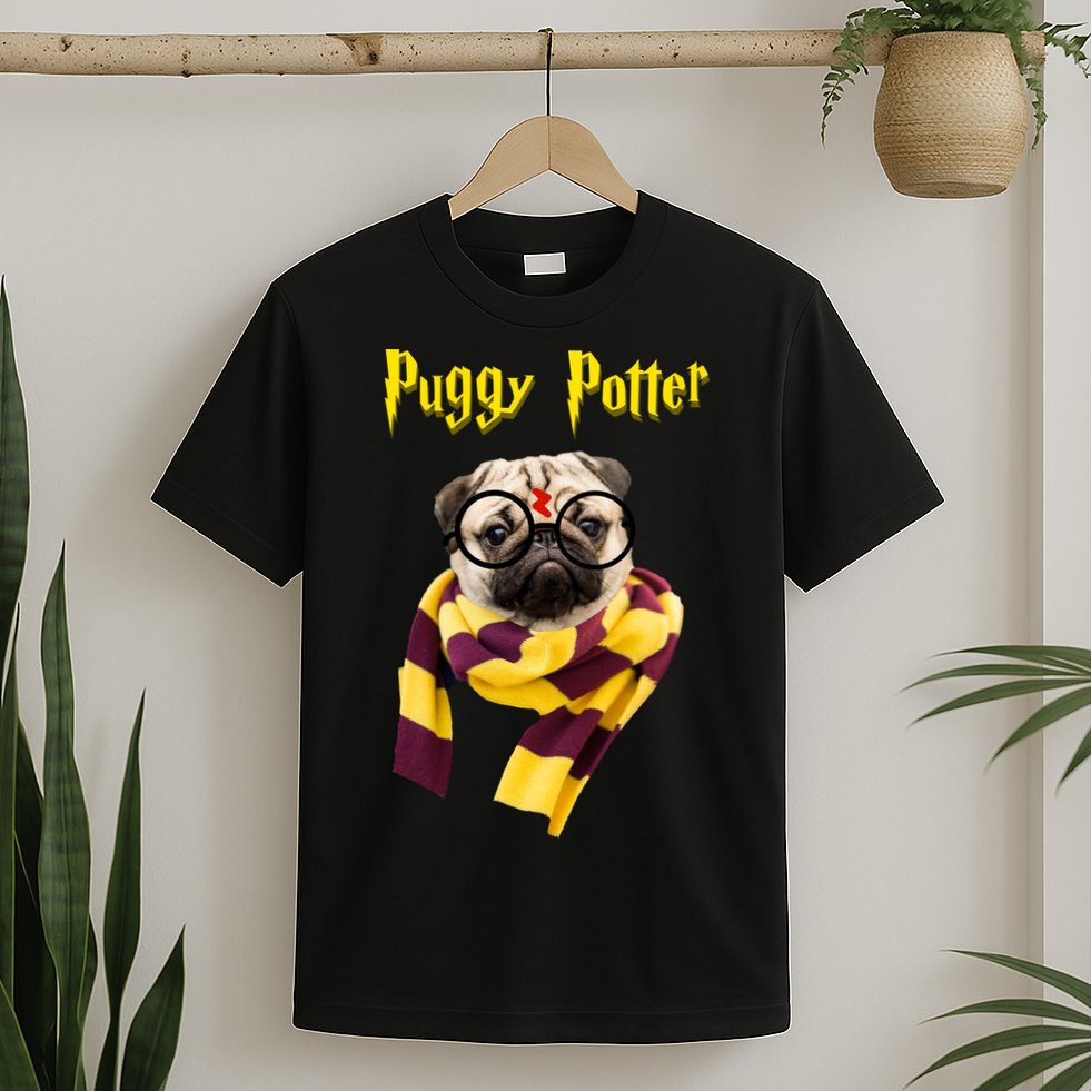 Puggy Potter Funny Parody Movie T-Shirt
