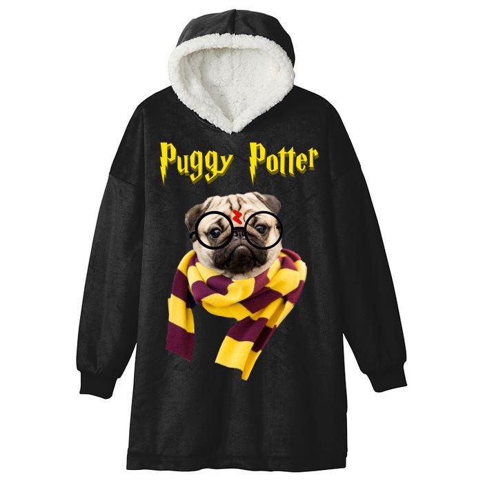 Puggy Potter Funny Parody Movie Hooded Wearable Blanket