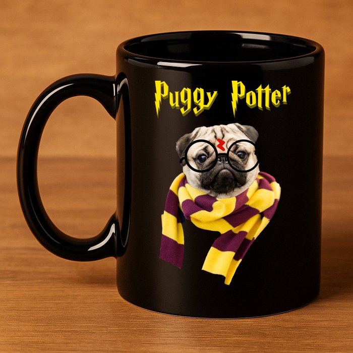 Puggy Potter Funny Parody Movie 11oz C Handle Ceramic Mug