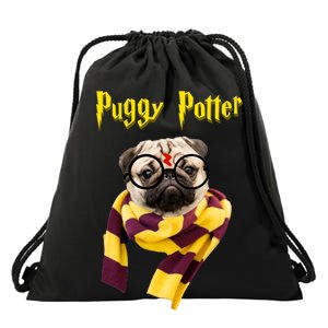 Puggy Potter Funny Parody Movie Drawstring Bag