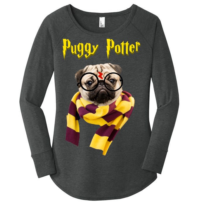 Puggy Potter Funny Parody Movie Women's Perfect Tri Tunic Long Sleeve Shirt