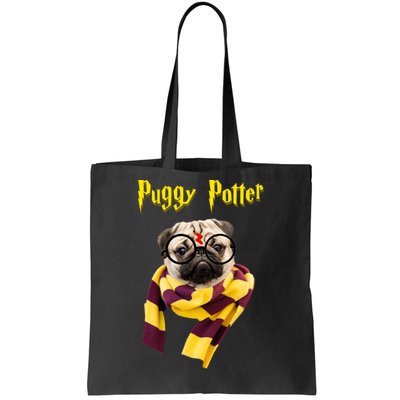 Puggy Potter Funny Parody Movie Tote Bag