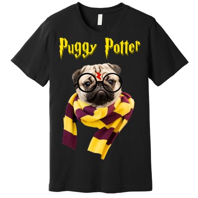 Puggy Potter Funny Parody Movie Premium T-Shirt