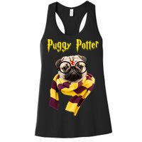 Puggy Potter Funny Parody Movie Women's Racerback Tank