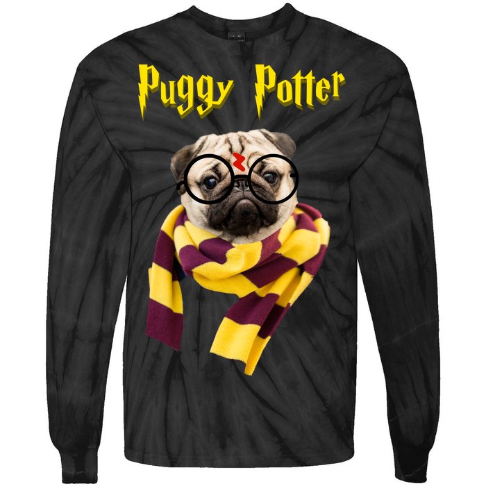 Puggy Potter Funny Parody Movie Tie-Dye Long Sleeve Shirt