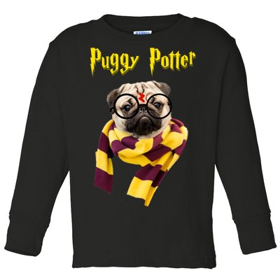 Puggy Potter Funny Parody Movie Toddler Long Sleeve Shirt