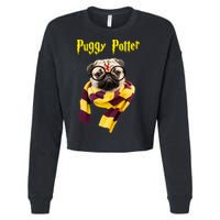 Puggy Potter Funny Parody Movie Cropped Pullover Crew