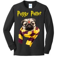 Puggy Potter Funny Parody Movie Kids Long Sleeve Shirt