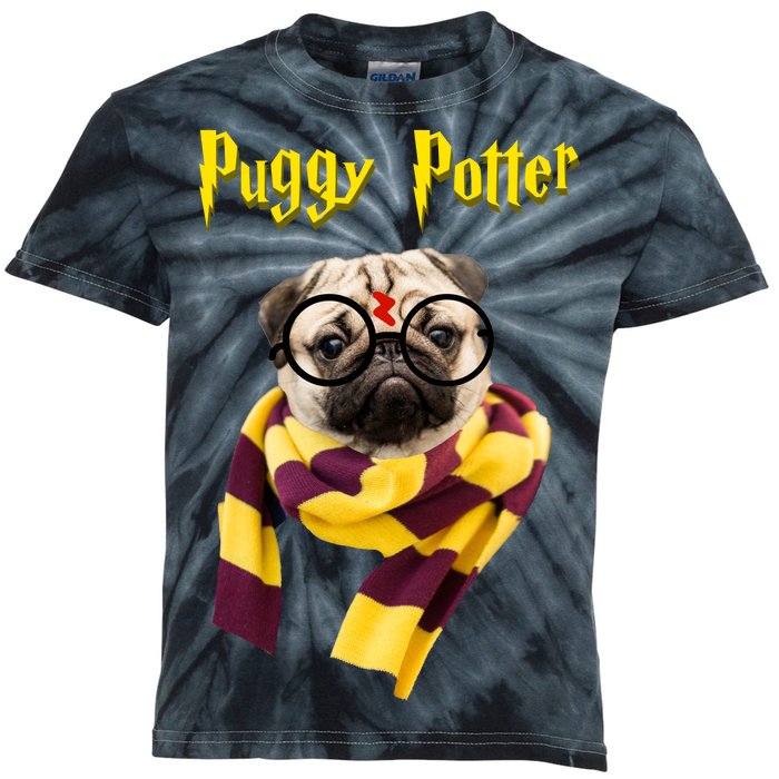 Puggy Potter Funny Parody Movie Kids Tie-Dye T-Shirt