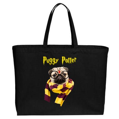 Puggy Potter Funny Parody Movie Cotton Canvas Jumbo Tote