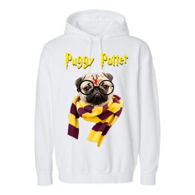 Puggy Potter Funny Parody Movie Garment-Dyed Fleece Hoodie