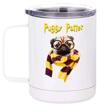 Puggy Potter Funny Parody Movie 12 oz Stainless Steel Tumbler Cup