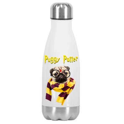 Puggy Potter Funny Parody Movie Stainless Steel Insulated Water Bottle