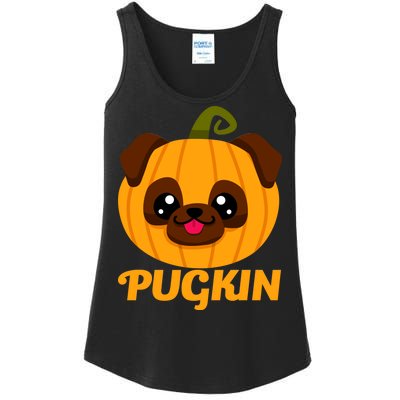 Pugkin Pumpkin Pug Ladies Essential Tank