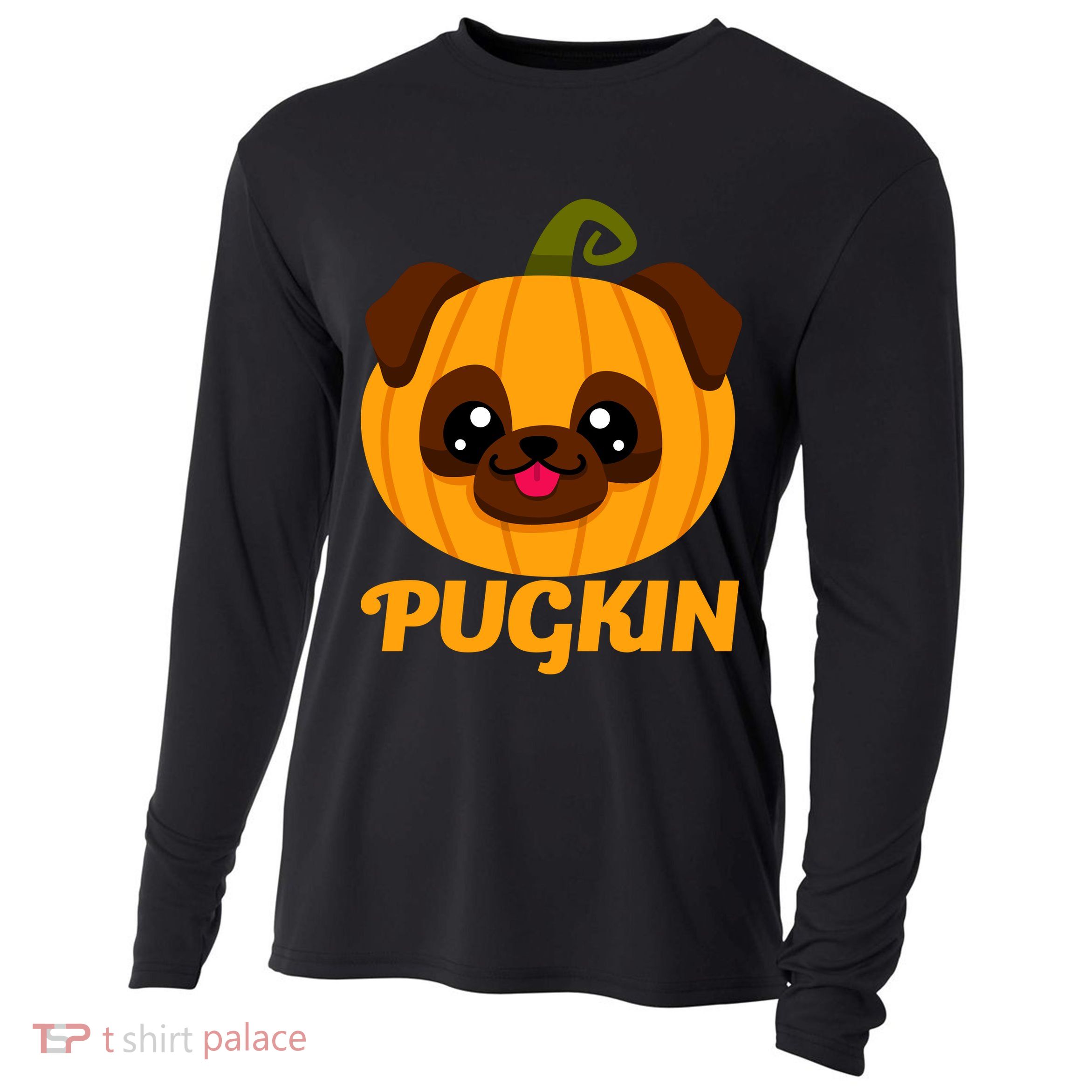 Pugkin Pumpkin Pug Cooling Performance Long Sleeve Crew