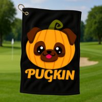 Pugkin Pumpkin Pug Golf Towel