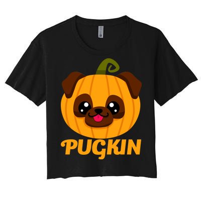 Pugkin Pumpkin Pug Women's Crop Top Tee