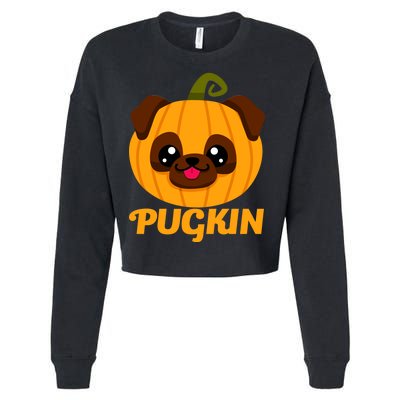 Pugkin Pumpkin Pug Cropped Pullover Crew