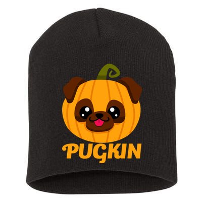 Pugkin Pumpkin Pug Short Acrylic Beanie