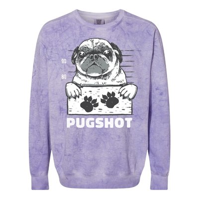 Pugshot Jail Prison Funny Pug Colorblast Crewneck Sweatshirt