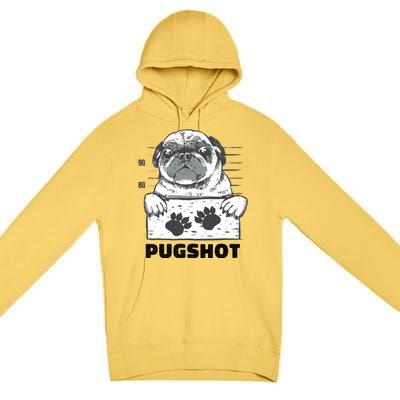 Pugshot Jail Prison Funny Pug Premium Pullover Hoodie