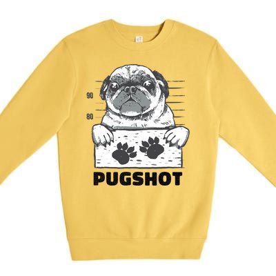 Pugshot Jail Prison Funny Pug Premium Crewneck Sweatshirt