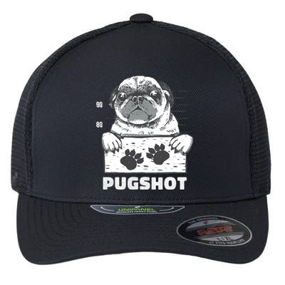 Pugshot Jail Prison Funny Pug Flexfit Unipanel Trucker Cap