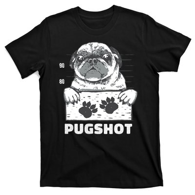 Pugshot Jail Prison Funny Pug T-Shirt