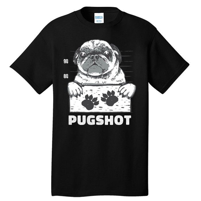 Pugshot Jail Prison Funny Pug Tall T-Shirt