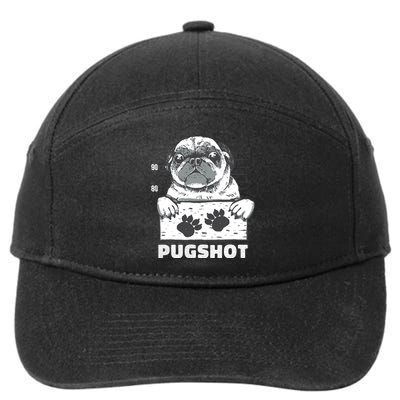 Pugshot Jail Prison Funny Pug 7-Panel Snapback Hat