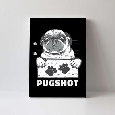 Pugshot Jail Prison Funny Pug Canvas