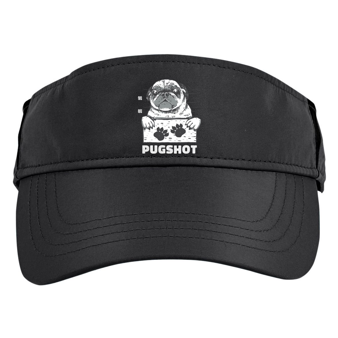 Pugshot Jail Prison Funny Pug Adult Drive Performance Visor