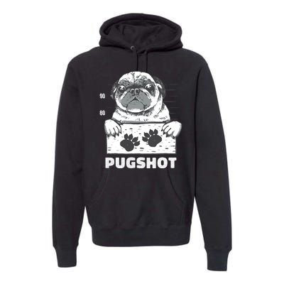 Pugshot Jail Prison Funny Pug Premium Hoodie