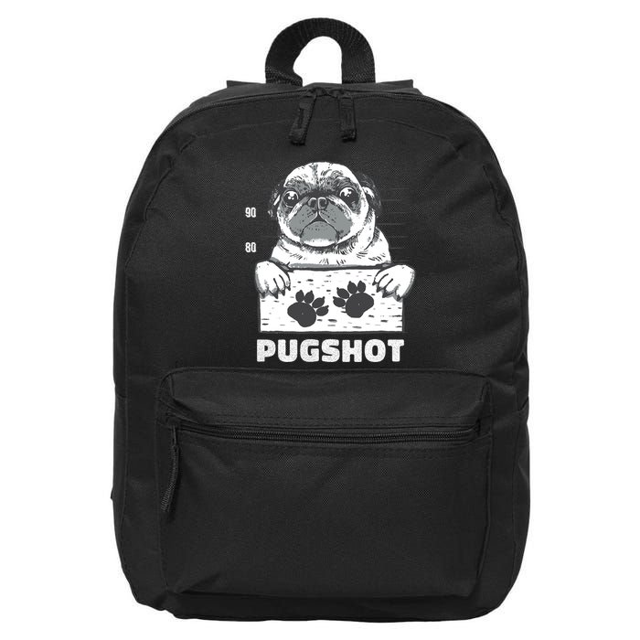 Pugshot Jail Prison Funny Pug 16 in Basic Backpack