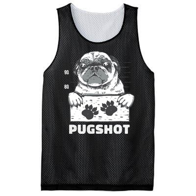 Pugshot Jail Prison Funny Pug Mesh Reversible Basketball Jersey Tank