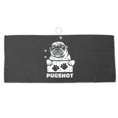 Pugshot Jail Prison Funny Pug Large Microfiber Waffle Golf Towel