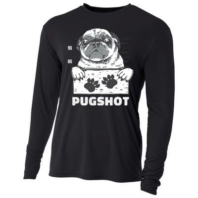 Pugshot Jail Prison Funny Pug Cooling Performance Long Sleeve Crew