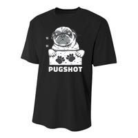 Pugshot Jail Prison Funny Pug Youth Performance Sprint T-Shirt