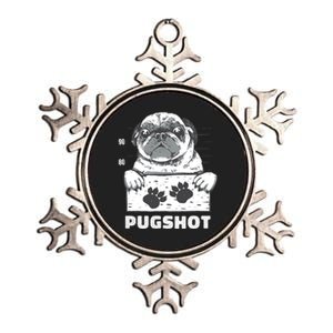 Pugshot Jail Prison Funny Pug Metallic Star Ornament