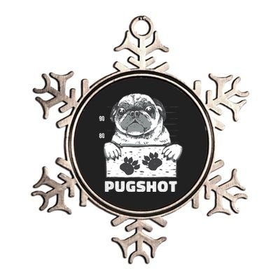 Pugshot Jail Prison Funny Pug Metallic Star Ornament