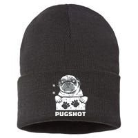 Pugshot Jail Prison Funny Pug Sustainable Knit Beanie