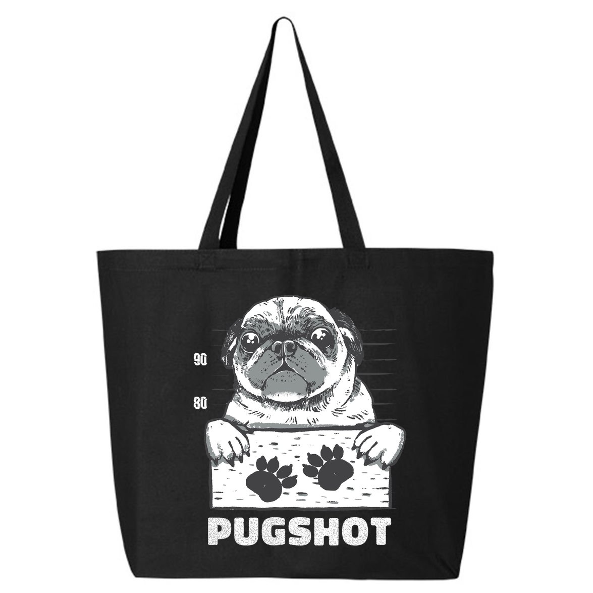Pugshot Jail Prison Funny Pug 25L Jumbo Tote