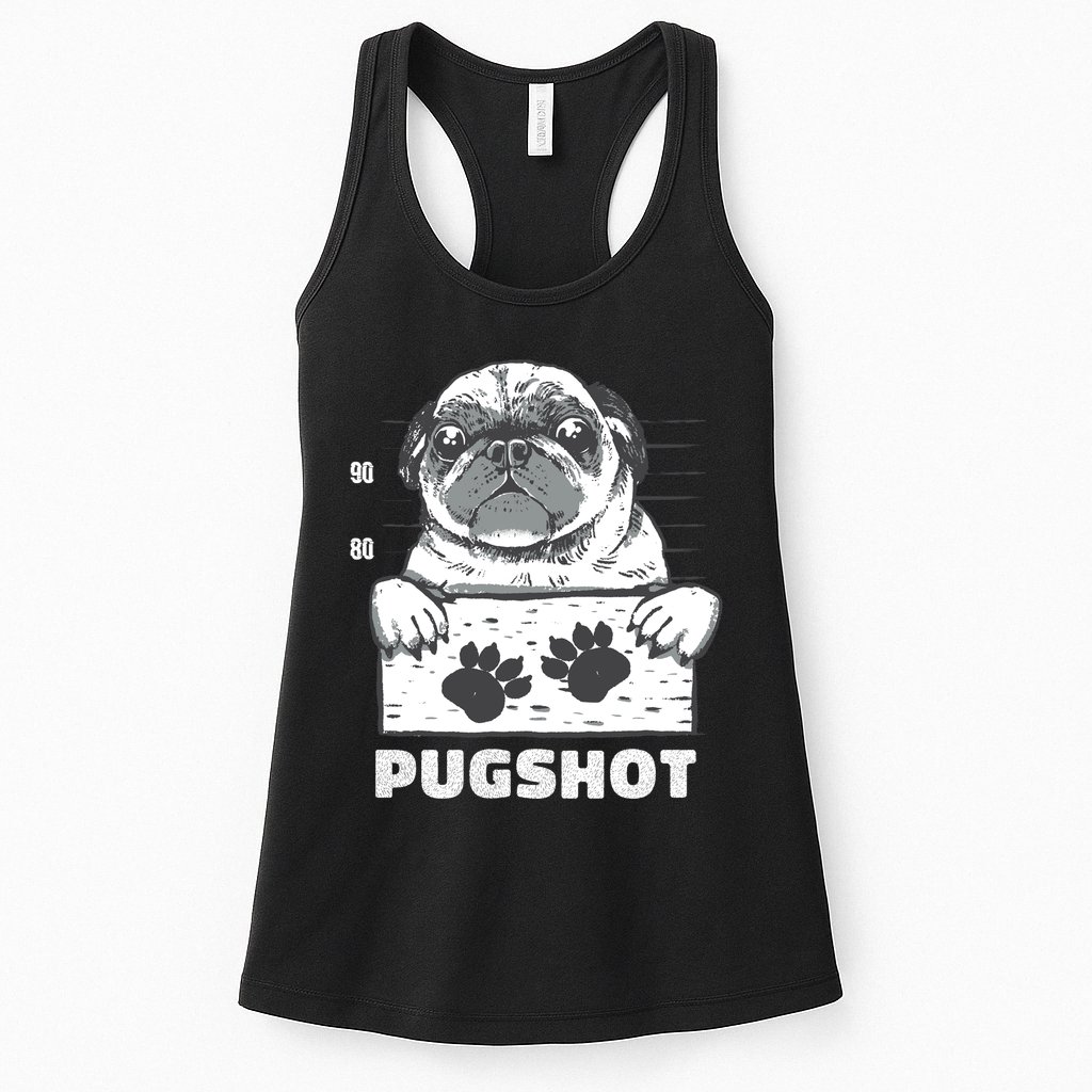 Pugshot Jail Prison Funny Pug Womens Tank Top