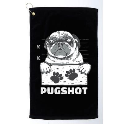 Pugshot Jail Prison Funny Pug Platinum Collection Golf Towel