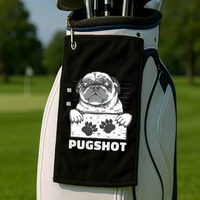 Pugshot Jail Prison Funny Pug Golf Towel