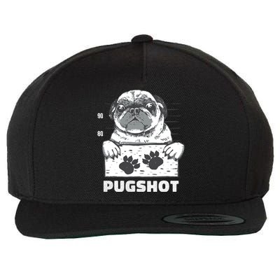 Pugshot Jail Prison Funny Pug Wool Snapback Cap