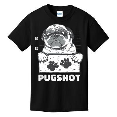 Pugshot Jail Prison Funny Pug Kids T-Shirt