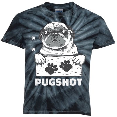 Pugshot Jail Prison Funny Pug Kids Tie-Dye T-Shirt