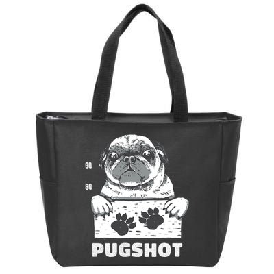 Pugshot Jail Prison Funny Pug Zip Tote Bag